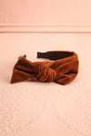 Orgille Brown Velvet Headband w/ Bow | Boutique 1861 flat