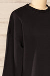 Orhei Black Oversized Sweatshirt Dress | La petite garçonne side close-up