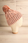 Orion Pink Knit Tuque w/ Pompom | La petite garçonne side view