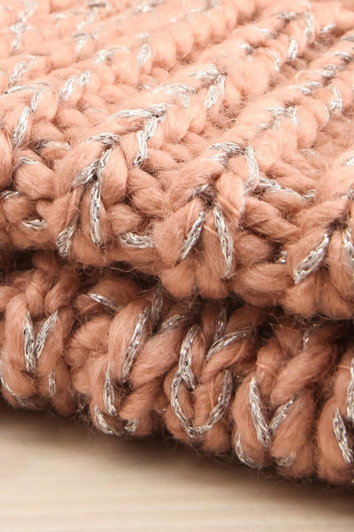 Orion Pink Knit Tuque w/ Pompom | La petite garçonne flat close-up