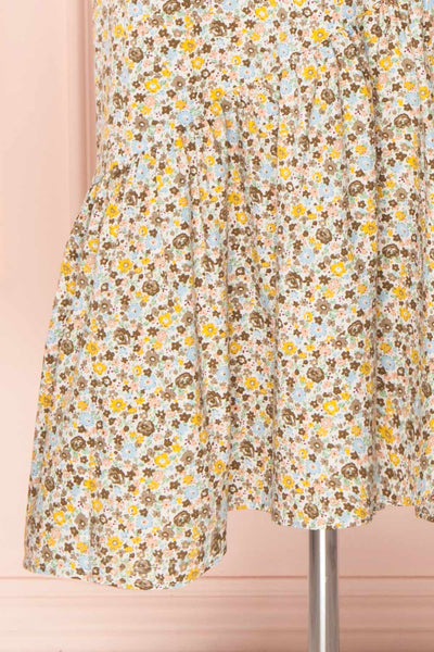 Orivesi Colorful Floral Midi Dress w/ Frills | Boutique 1861 bottom