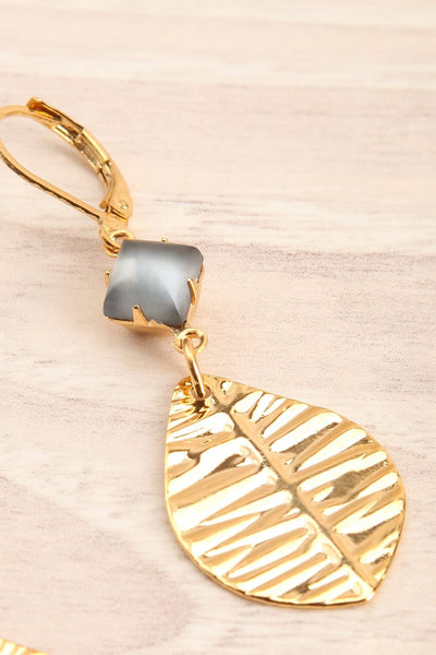 Orla Vesper Golden Pendant Earrings | La Petite Garçonne close-up