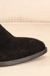 Ormesson Black Suede Ankle Boots side front close-up | La Petite Garçonne Chpt.2