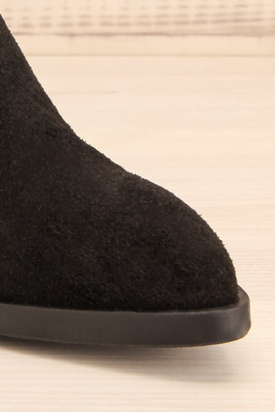 Ormesson Black Suede Ankle Boots front close-up | La Petite Garçonne Chpt.2