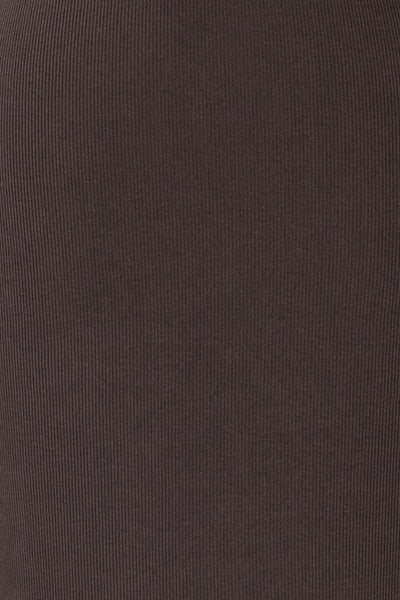 Orzesze Charcoal Ribbed Halter Neck Fitted Dress | La petite garçonne fabric