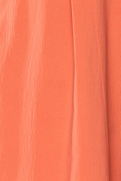 Osaka Coral V-neck Palazzo Jumpsuit w/ Open-back fabric