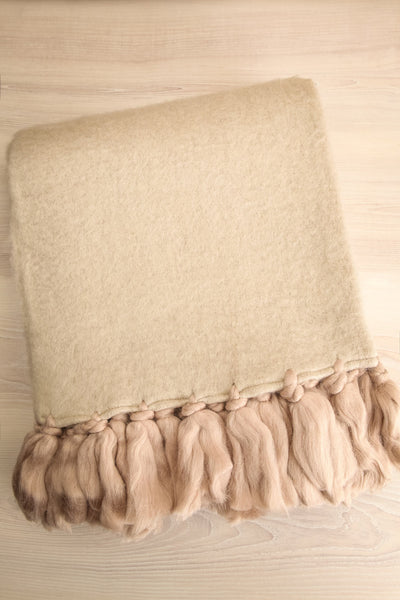Oslo Throw Taupe Cozy Blanket | La petite garçonne folded