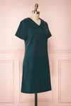 Osnat Vert Green Short Dress with Tailor Collar | Boutique 1861 side view