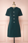 Osnat Vert Green Short Dress with Tailor Collar | Boutique 1861 back view