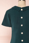 Osnat Vert Green Short Dress with Tailor Collar | Boutique 1861 back close-up