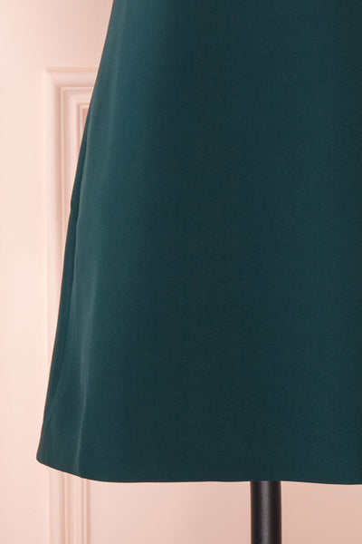 Osnat Vert Green Short Dress with Tailor Collar | Boutique 1861 bottom close-up