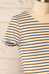 Otmuchow Striped Short Sleeve Crop Top | La petite garçonne side close up