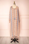 Ouadjet Beige Patterned Long Sleeve Midi Dress | Boutique 1861  front view