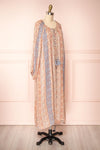 Ouadjet Beige Patterned Long Sleeve Midi Dress | Boutique 1861  side view