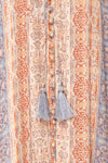 Ouadjet Beige Patterned Long Sleeve Midi Dress | Boutique 1861  fabric