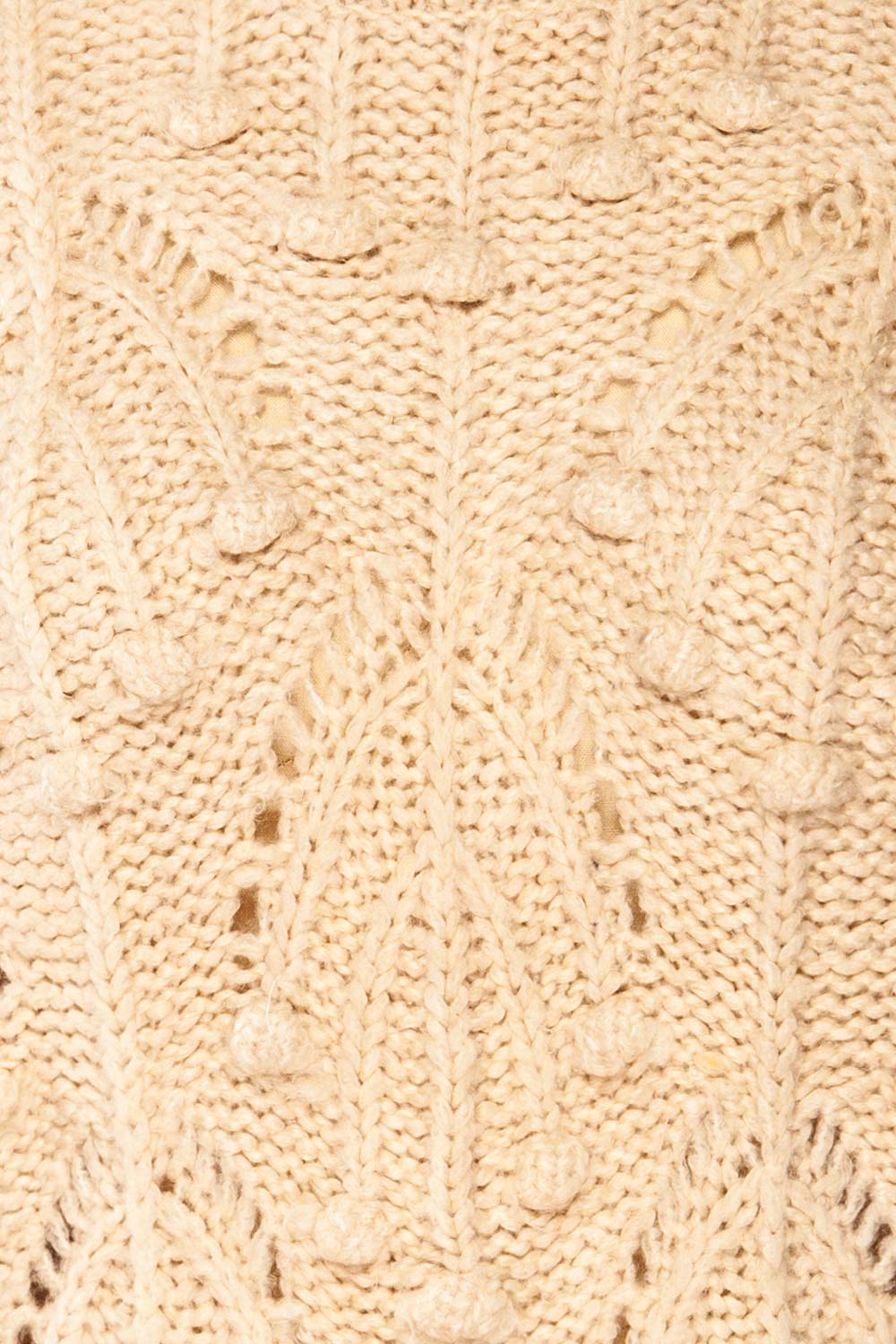 Ouardia Beige Chunky Knit Open-Work Sweater | La petite garçonne fabric 