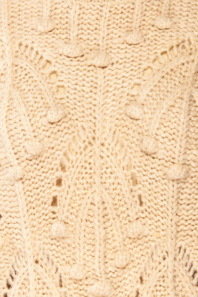 Ouardia Beige Chunky Knit Open-Work Sweater | La petite garçonne fabric