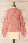 Ouardia Pink Chunky Knit Open-Work Sweater | La petite garçonne front view