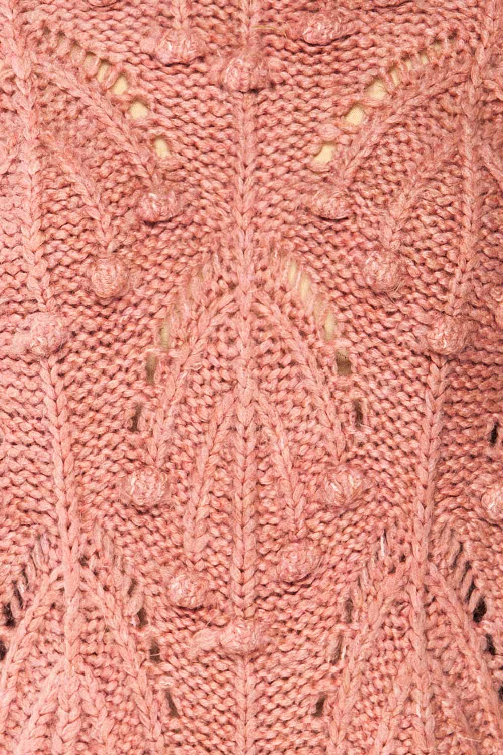 Ouardia Pink Chunky Knit Open-Work Sweater | La petite garçonne fabric 