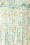 Oydis Mint Floral Midi Dress w/ Square Neck | Boutique 1861  fabric