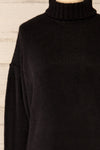 Ozarow Turtle Neck Knit Dress w/ Long Sleeves | La petite garçonne  front close-up