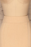 Padova Beige Knit Skirt | Jupe Beige | La Petite Garçonne front close-up