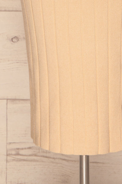 Padova Beige Knit Skirt | Jupe Beige | La Petite Garçonne bottom close-up