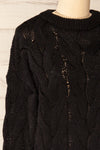 Paide Black Cable Knit Sweater | La petite garçonne side close-up