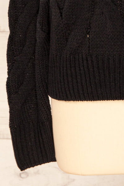 Paide Black Cable Knit Sweater | La petite garçonne sleeve