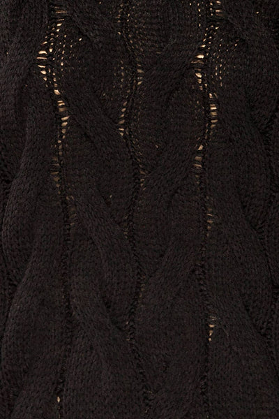 Paide Black Cable Knit Sweater | La petite garçonne fabric