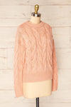 Paide Pink Cable Knit Sweater | La petite garçonne side view