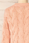 Paide Pink Cable Knit Sweater | La petite garçonne back close-up