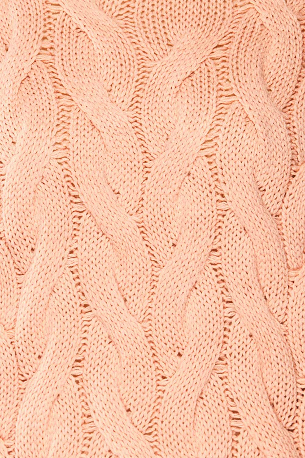 Paide Pink Cable Knit Sweater | La petite garçonne fabric 