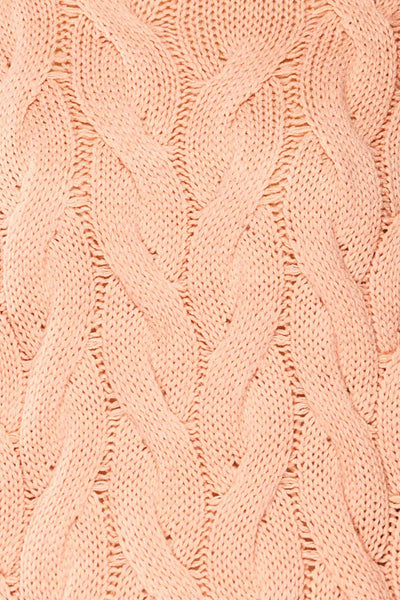 Paide Pink Cable Knit Sweater | La petite garçonne fabric
