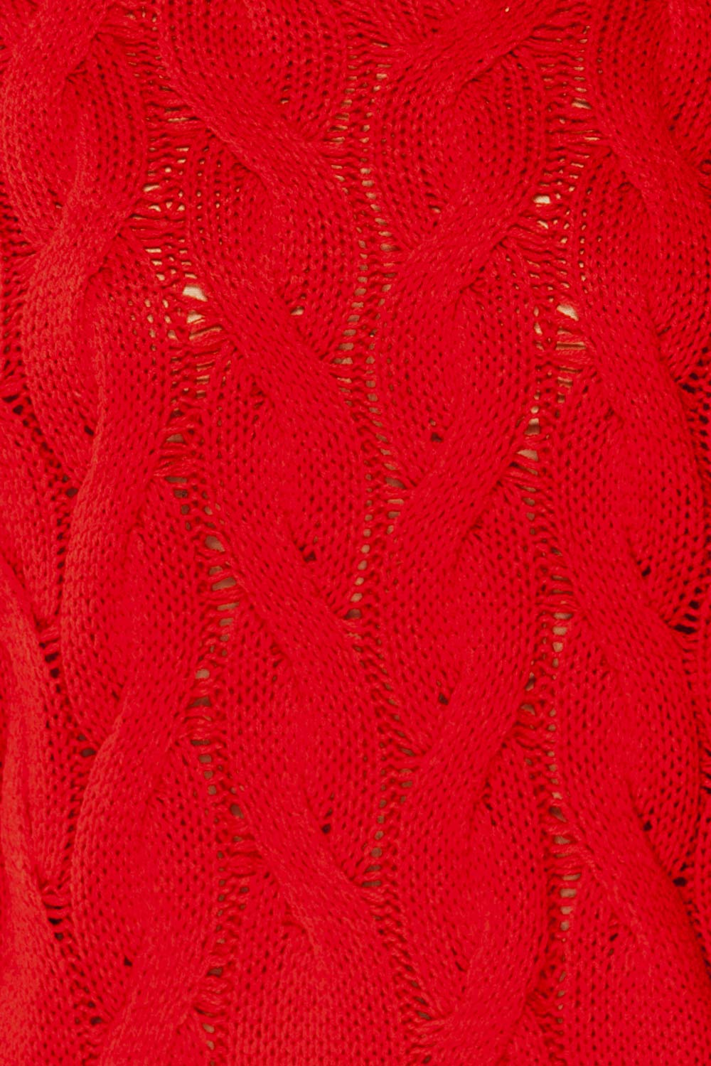 Paide Red Cable Knit Sweater | La petite garçonne fabric 