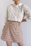 Paide Beige Cable Knit Sweater | La petite garçonne model