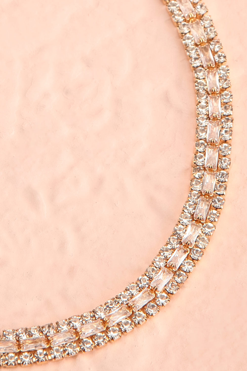 Paislee Gold Crystal Choker Necklace | Boutique 1861 flat close-up