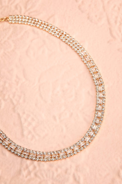 Paislee Gold Crystal Choker Necklace | Boutique 1861 flat view