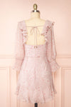 Palanie | Short Mauve Floral Dress | Boutique 1861 back view