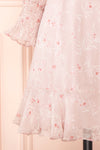 Palanie | Short Mauve Floral Dress | Boutique 1861 sleeve
