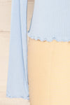 Palencia Blue Ribbed Long Sleeve Top w/ Frills | La petite garçonne bottom
