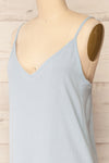 Palmi Blue V-Neck Midi Slip Dress by Dailystory | La petite garçonne side close-up