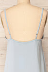 Palmi Blue V-Neck Midi Slip Dress by Dailystory | La petite garçonne back close-up