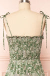 Pamela Short Paisley Satin Dress w/ Tie Straps | Boutique 1861 back close up