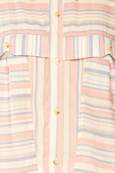 Pamella Cropped Stripped Shirt | La petite garçonne fabric