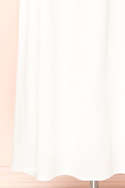 Pamua White Open Back Puffy Sleeve Midi Dress | Boutique 1861 bottom