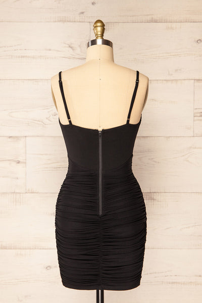 Panama Black Short Fitted Black Dress | La petite garçonne back view