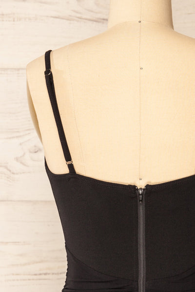Panama Black Short Fitted Black Dress | La petite garçonne back close-up