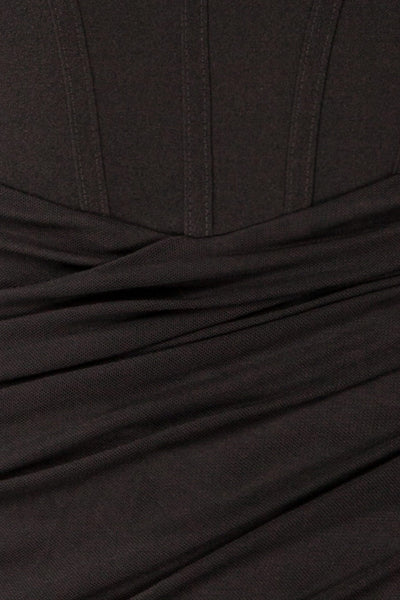 Panama Black Short Fitted Black Dress | La petite garçonne fabric