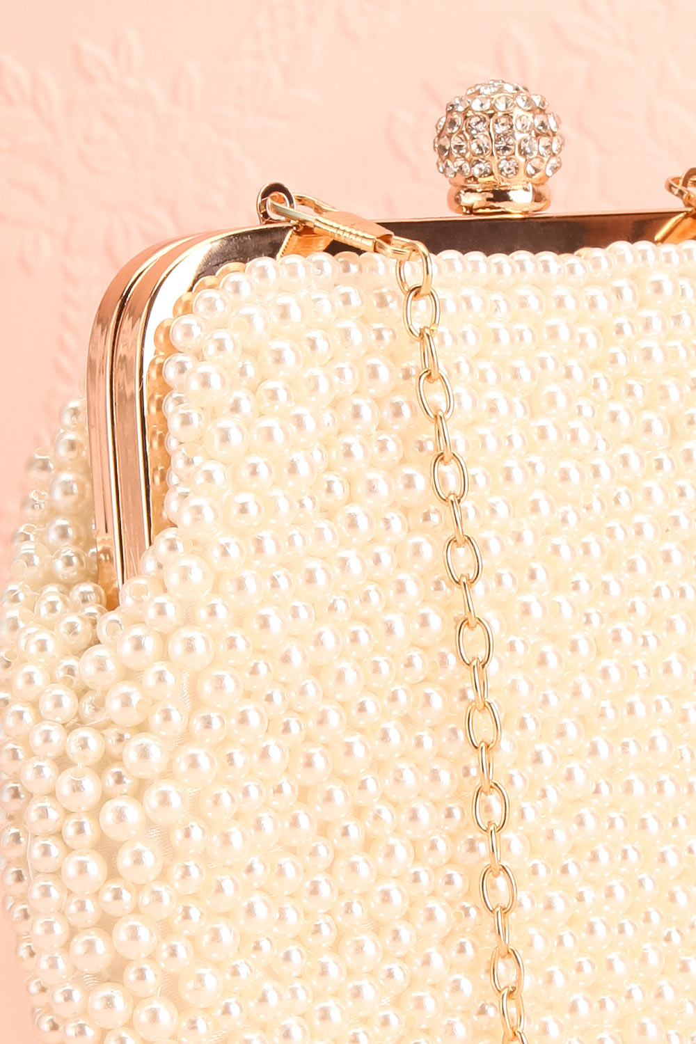 Antiope Pearl Crossbody Clutch side close-up | Boudoir 1861